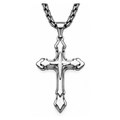 Men's Gothic Fleur Four-Point Star Cross Pendant Necklace – Stainless Steel Jewelry