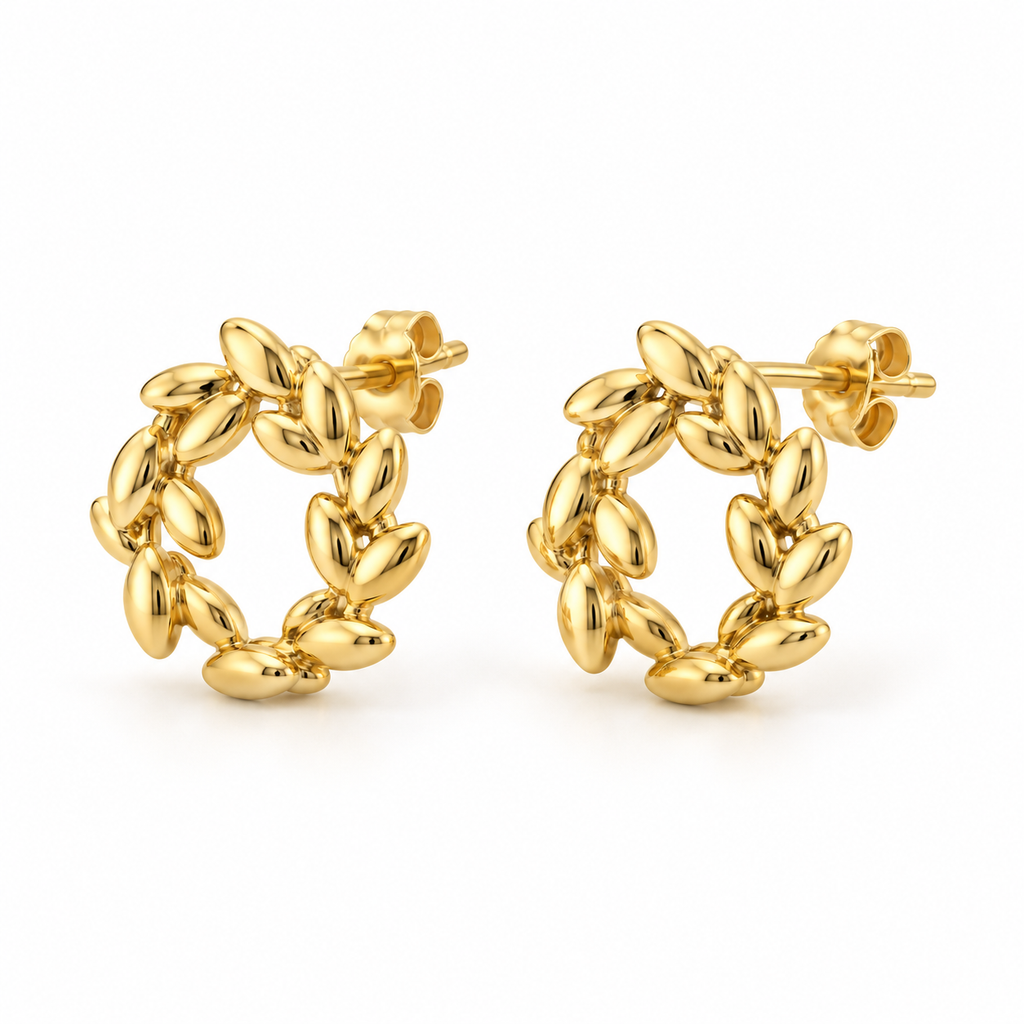 Women's Laurel Leaf Wreath Stud Earrings