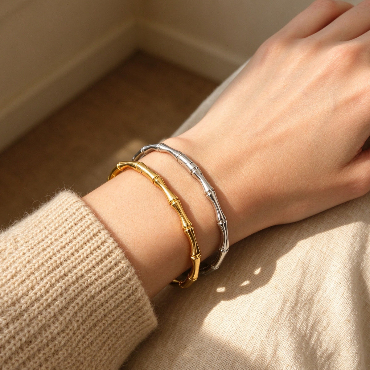Women's Bamboo Joint Bangle Bracelet