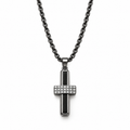 Men's Modern Architectural Cross Pendant Necklace – Stainless Steel Jewelry