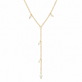 Women's Dainty Pearl Station Lariat Y-Necklace