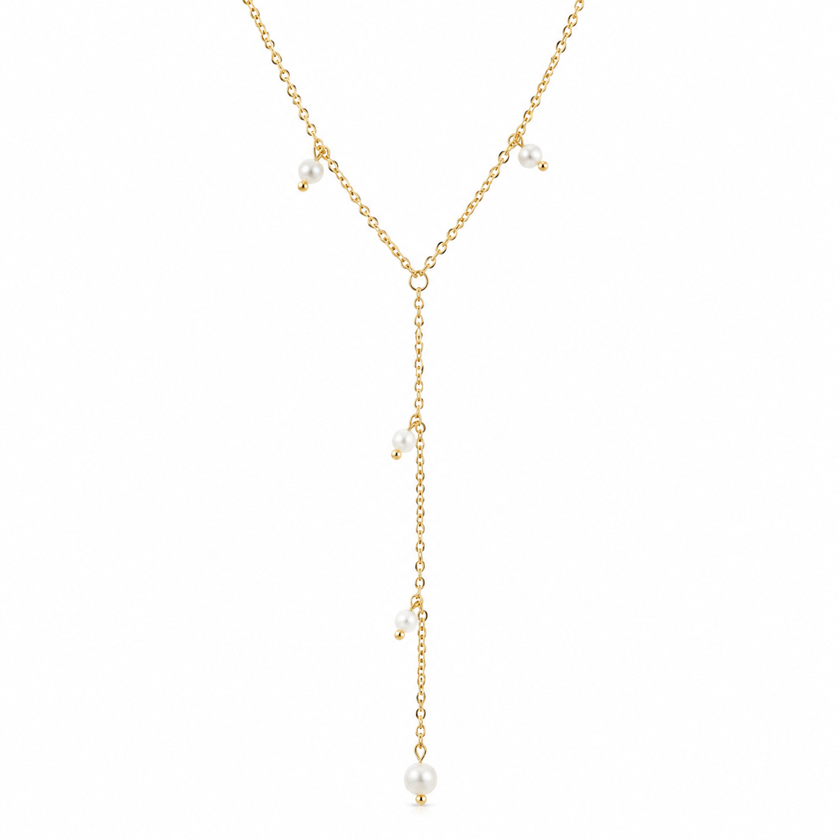 Women's Dainty Pearl Station Lariat Y-Necklace
